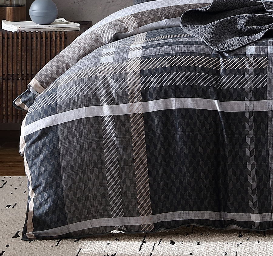 Yarmouth Quilt Cover Set Range Grey