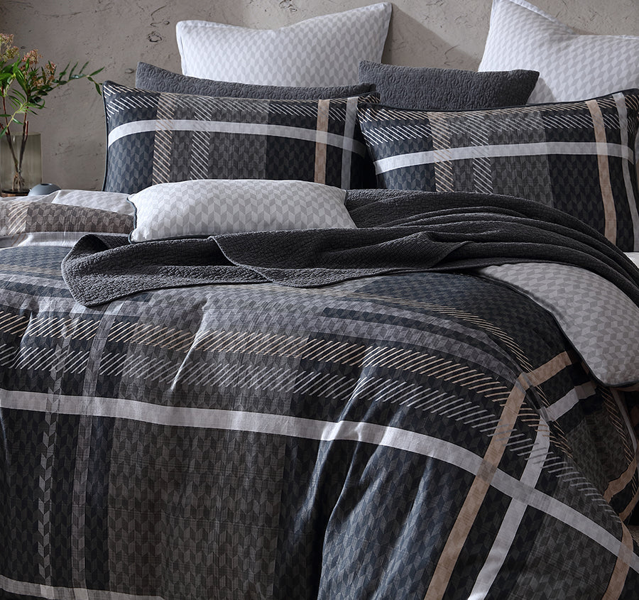 Yarmouth Quilt Cover Set Range Grey