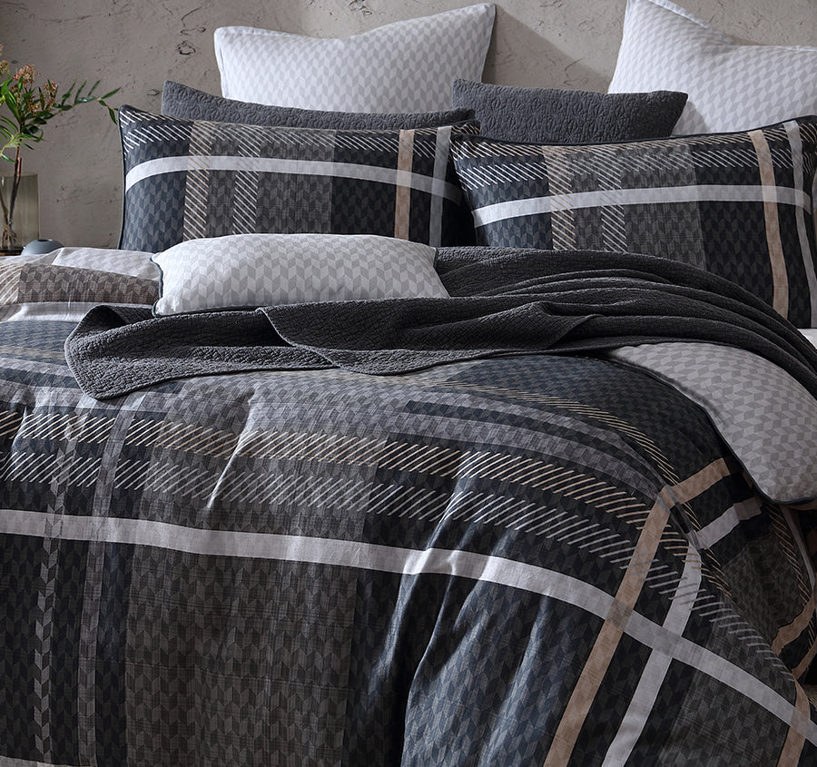 Yarmouth Quilt Cover Set Range Grey