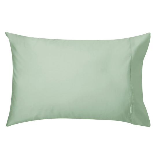 250THC Poly Cotton Percale Standard Pillowcase Pair Sage