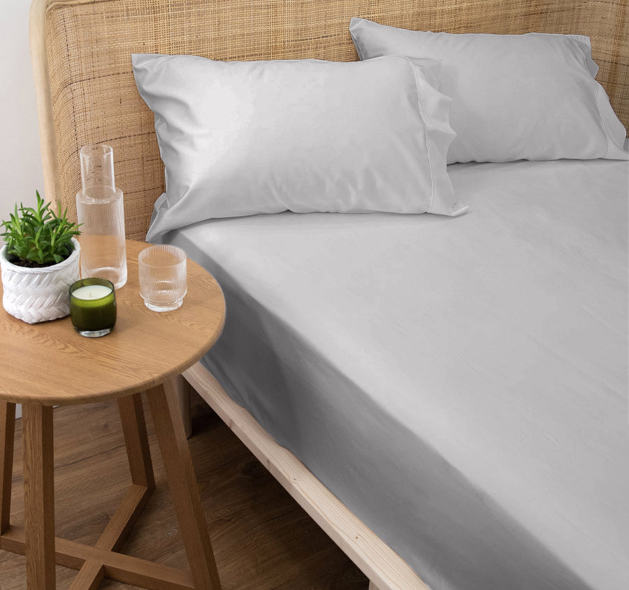 400THC Egyptian Luxury Mega Fitted Sheet Range Silver