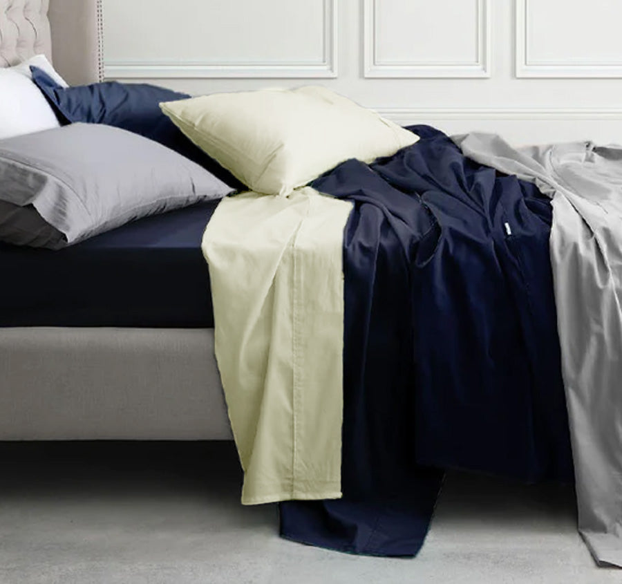 Hotel Grande 400THC Egyptian Cotton Sateen Mega Sheet Set Range Vanilla