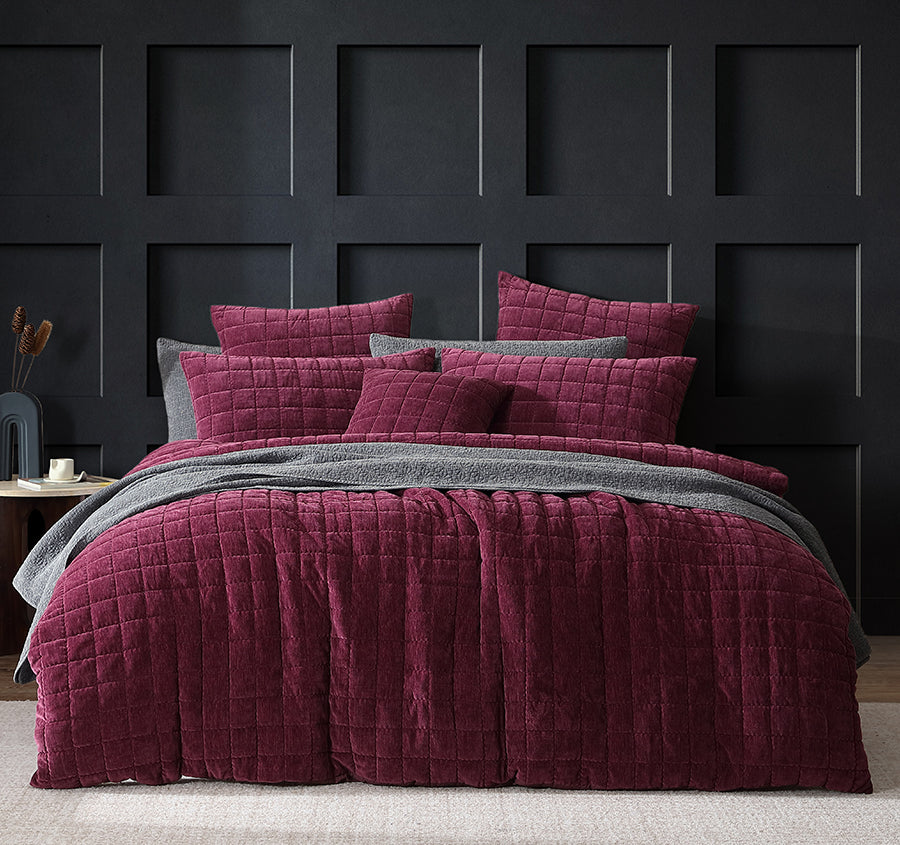 Apollo Quilt Cover Set Range Plum