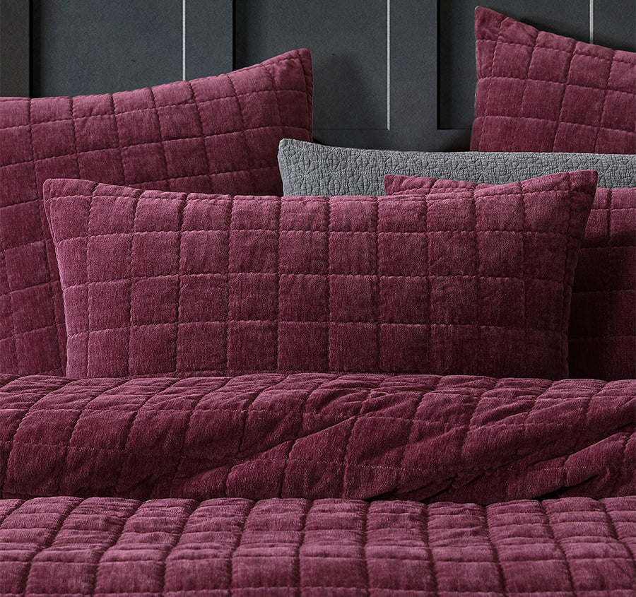 Apollo Quilt Cover Set Range Plum