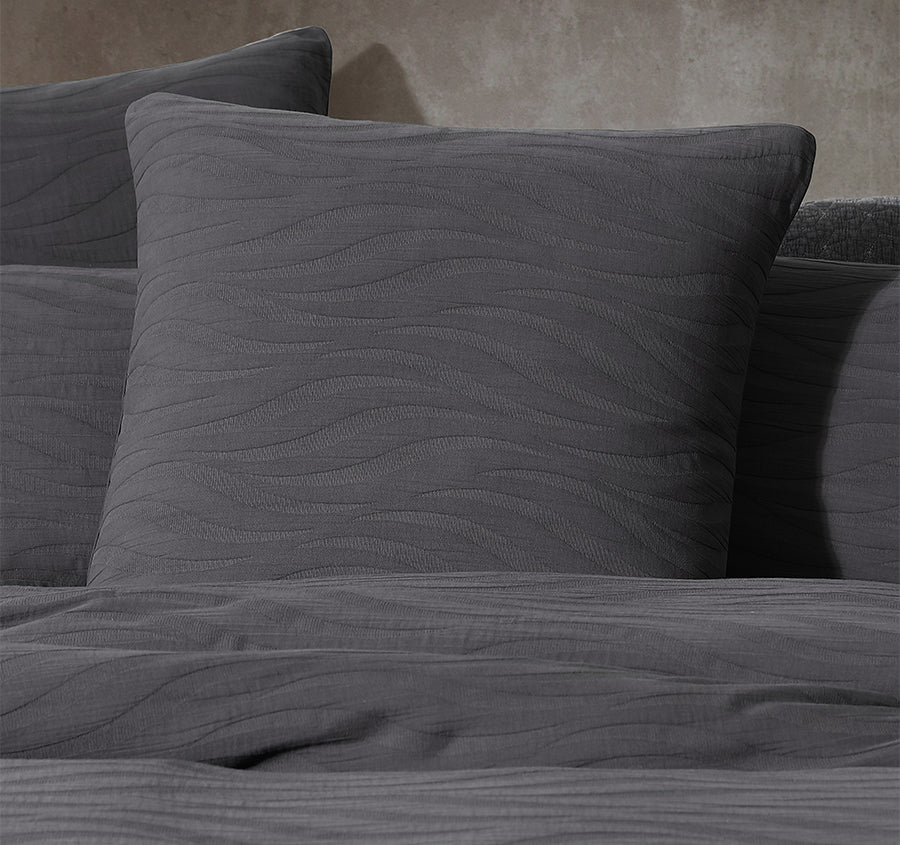 Ariel European Pillowcase Charcoal