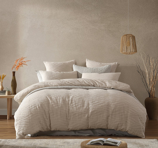 Ariel Quilt Cover Set Range Stone