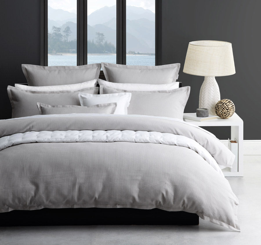 Ascot Quilt Cover Set Range Pewter