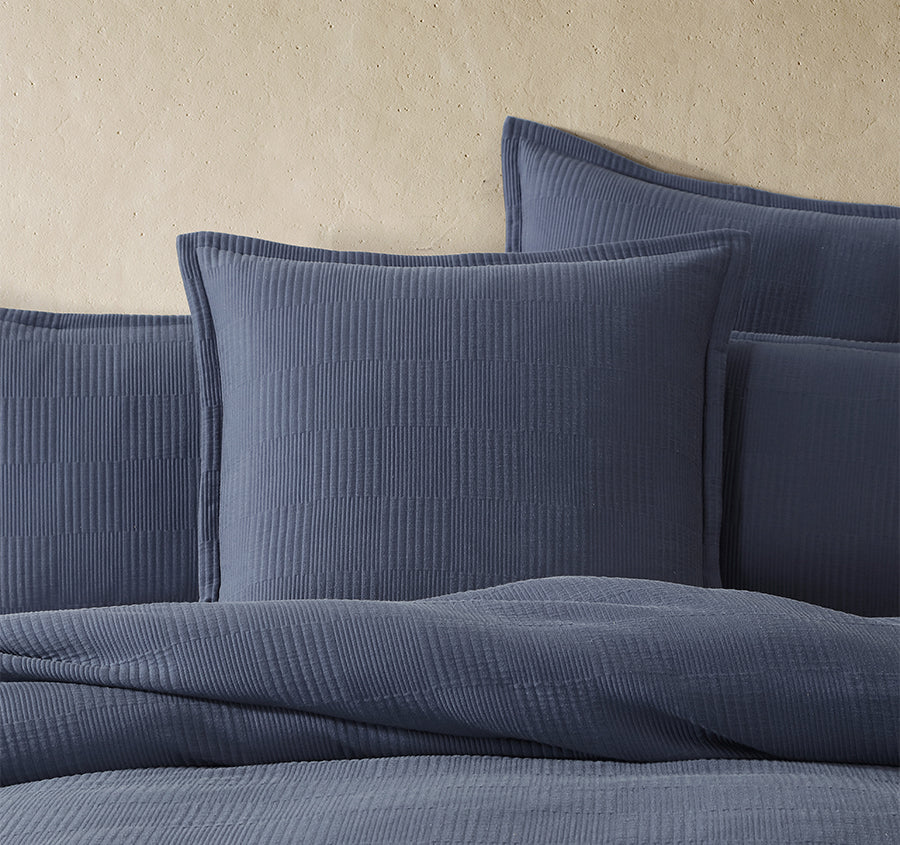 Caspian European Pillowcase Indigo