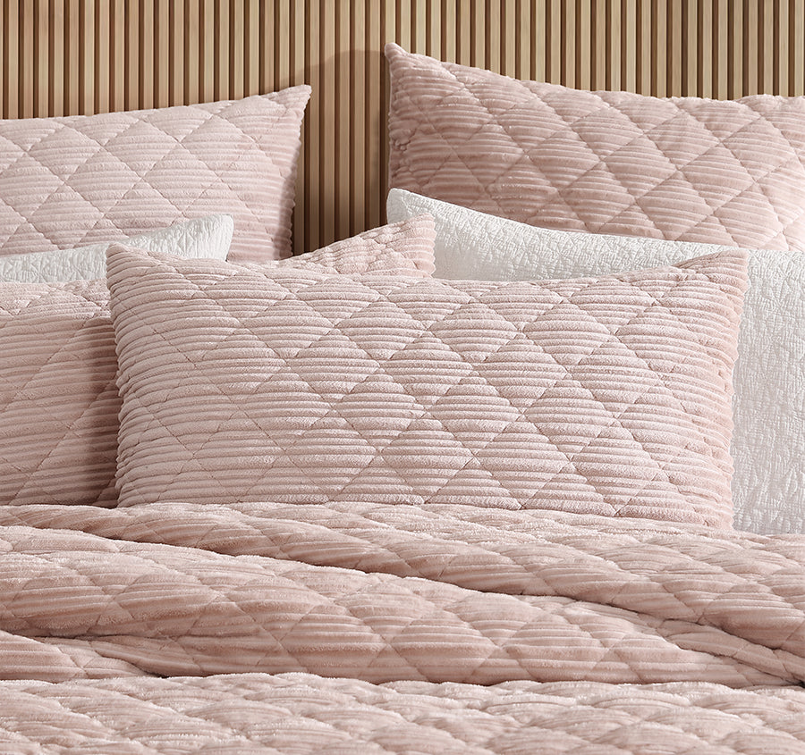 Corbin Quilt Cover Set Range Blush
