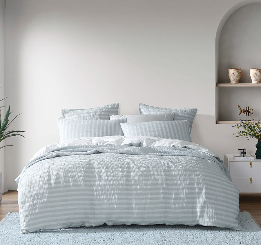 Emmet Quilt Cover Set Range Sage