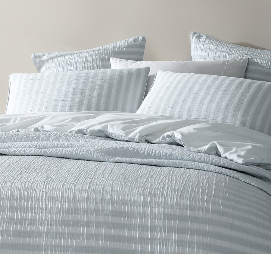 Emmet Quilt Cover Set Range Sage