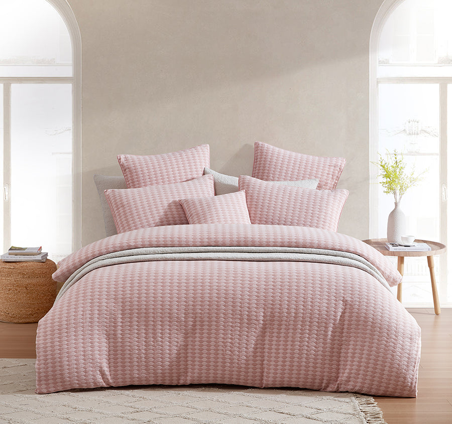 Frankie Quilt Cover Set Range Blush