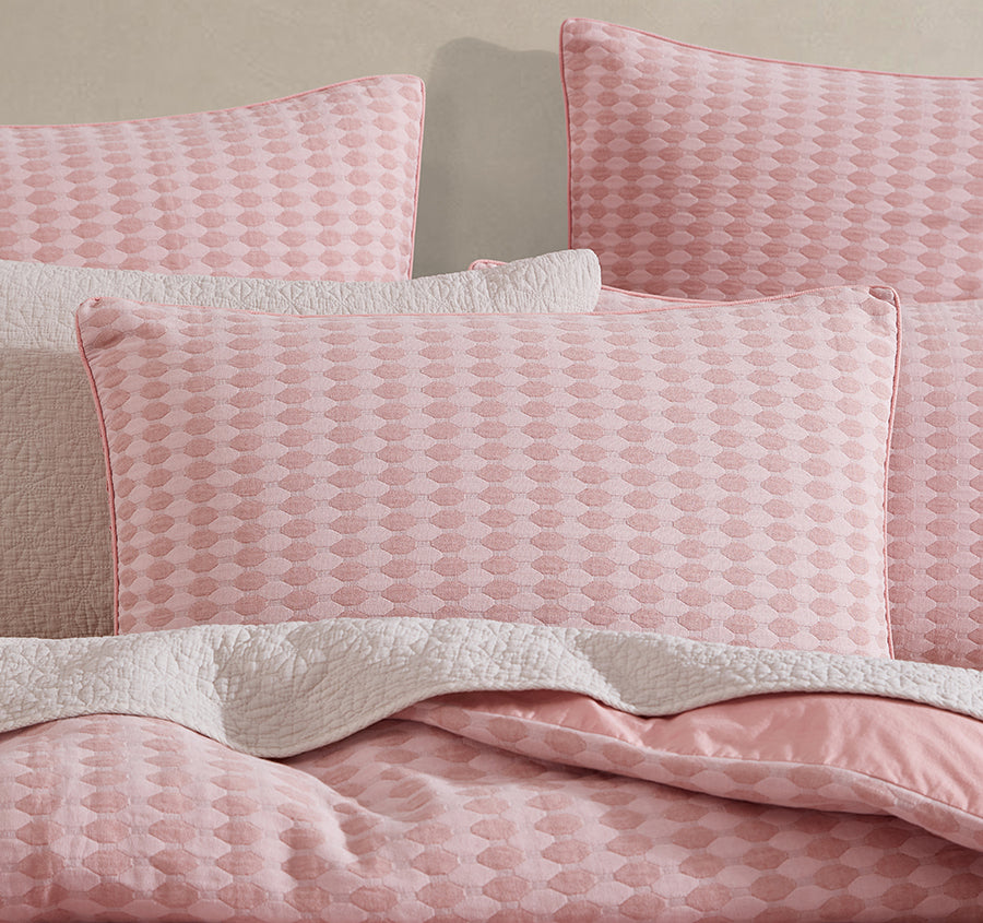 Frankie Quilt Cover Set Range Blush