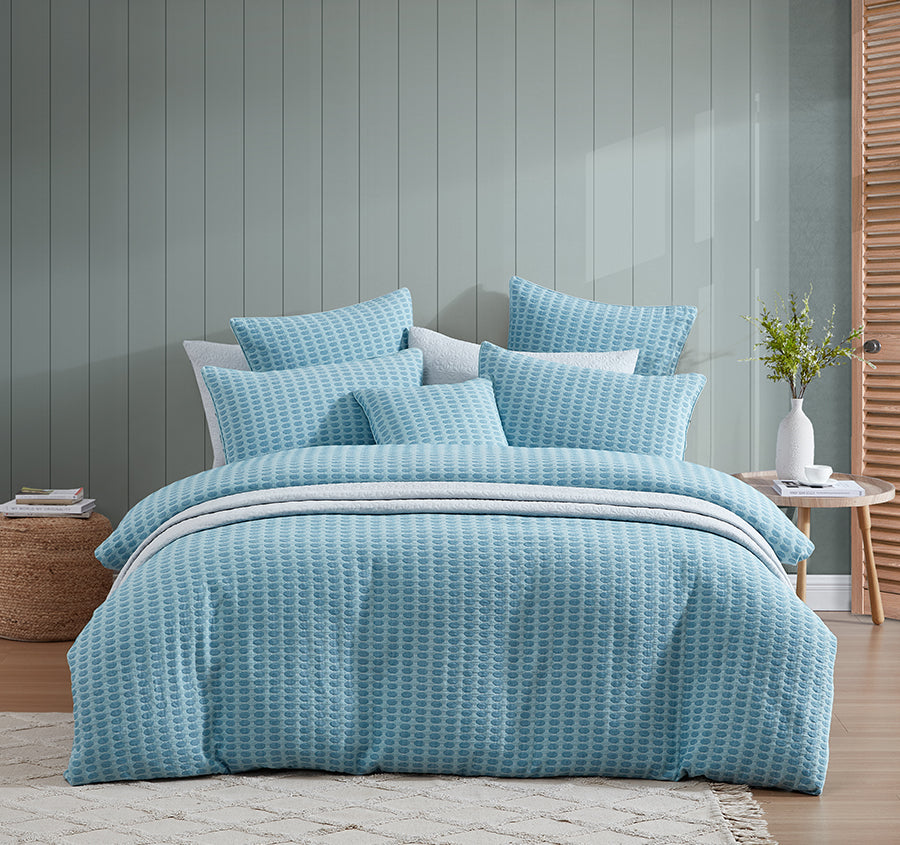 Frankie Quilt Cover Set Range Turquoise
