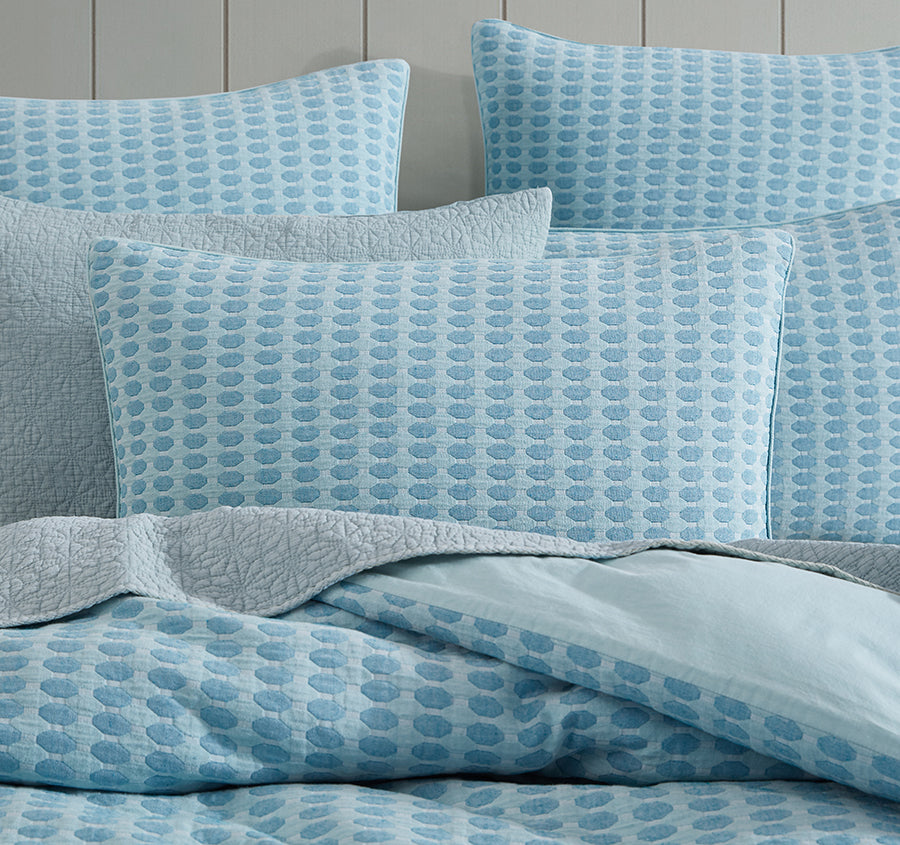 Frankie Quilt Cover Set Range Turquoise