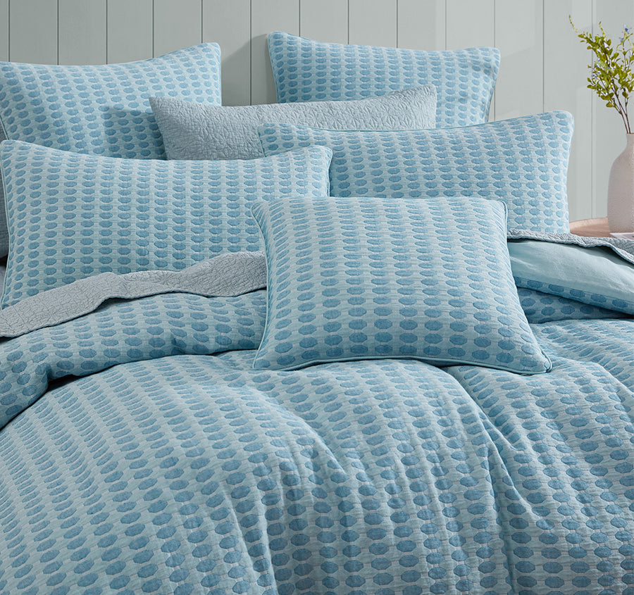 Frankie Quilt Cover Set Range Turquoise