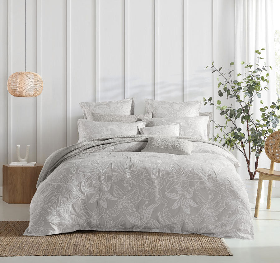 Grace Quilt Cover Set Range Dove