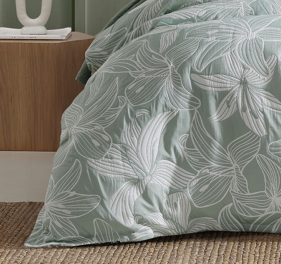 Grace Quilt Cover Set Range Sage
