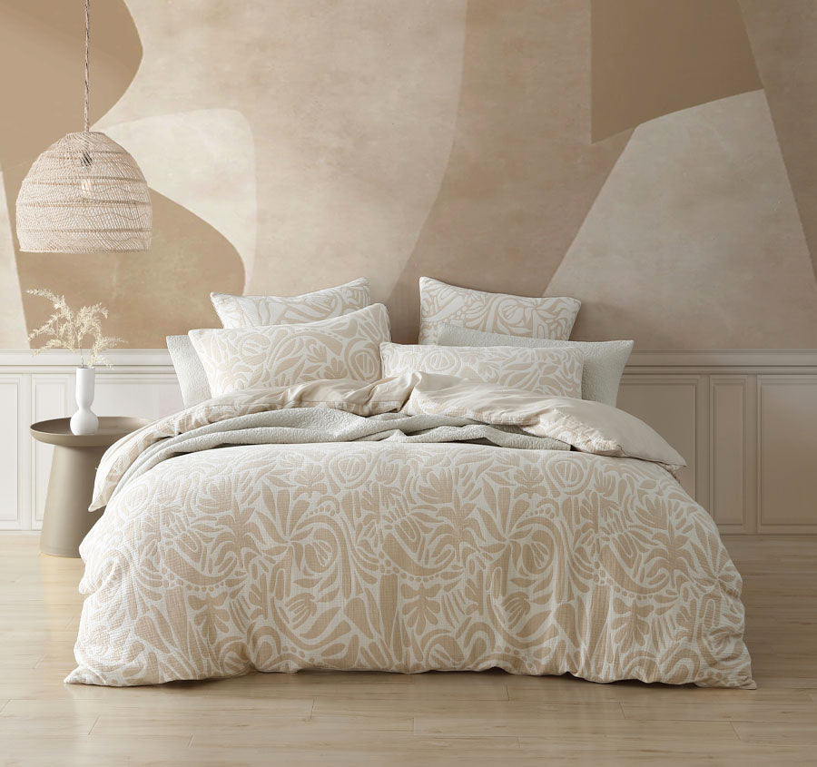 Haven Quilt Cover Set Range Caramel