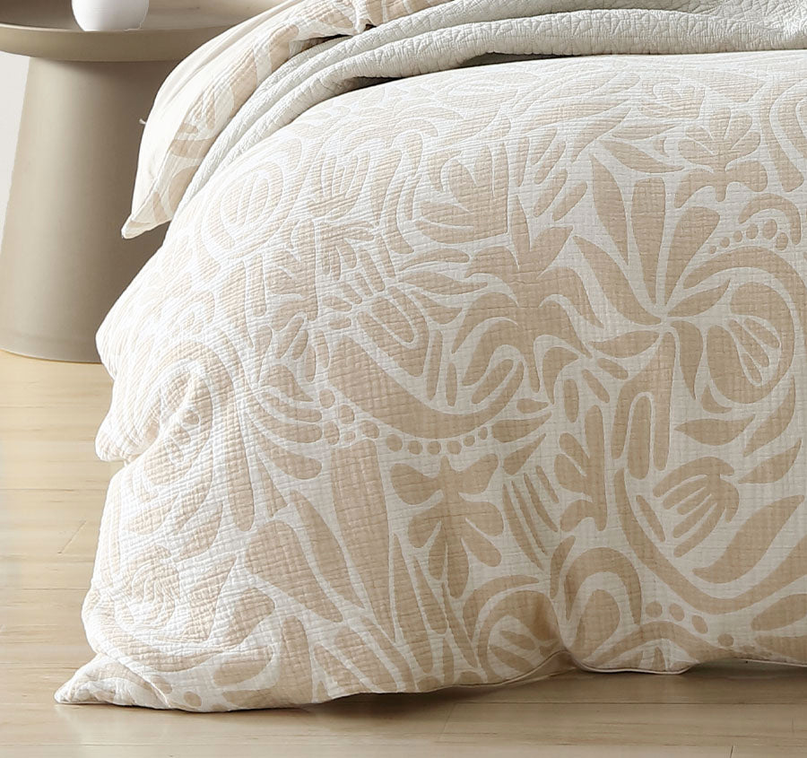 Haven Quilt Cover Set Range Caramel
