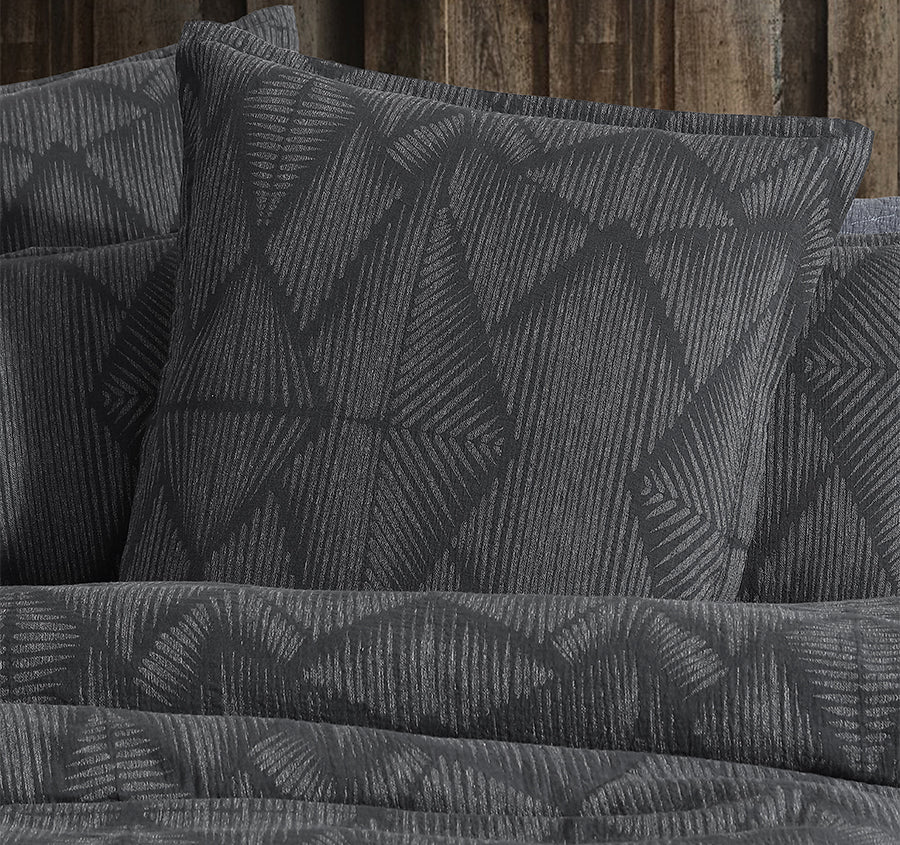 Kenya European Pillowcase Charcoal