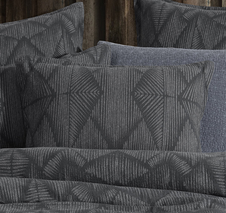 Kenya Quilt Cover Set Range Charcoal