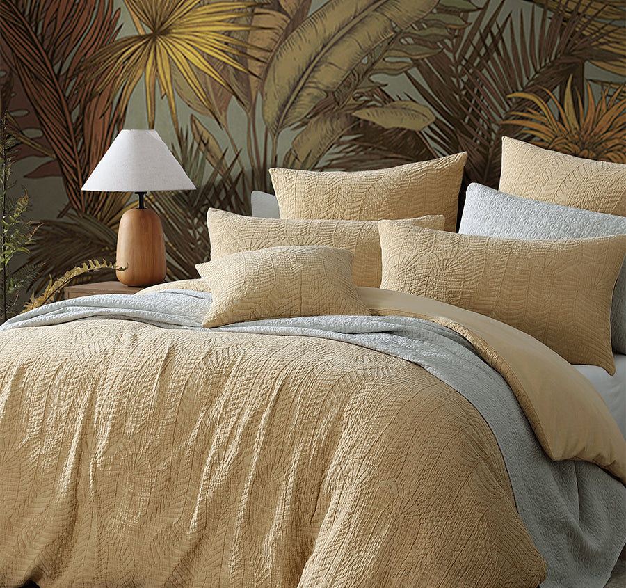 Navajo Quilt Cover Set Range Mustard