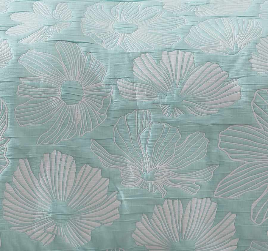 Poppi Quilt Cover Set Range Aqua