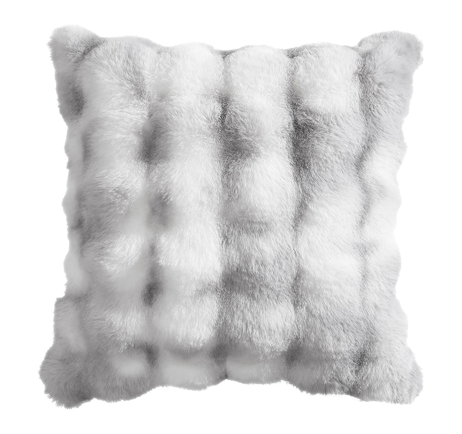Rabbit Fur 50x50cm Filled Cushion Silver