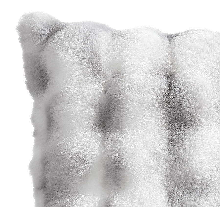 Rabbit Fur 50x50cm Filled Cushion Silver