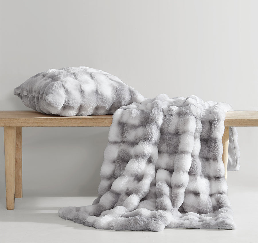 Rabbit Fur 50x50cm Filled Cushion Silver