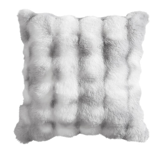 Rabbit Fur 50x50cm Filled Cushion Silver