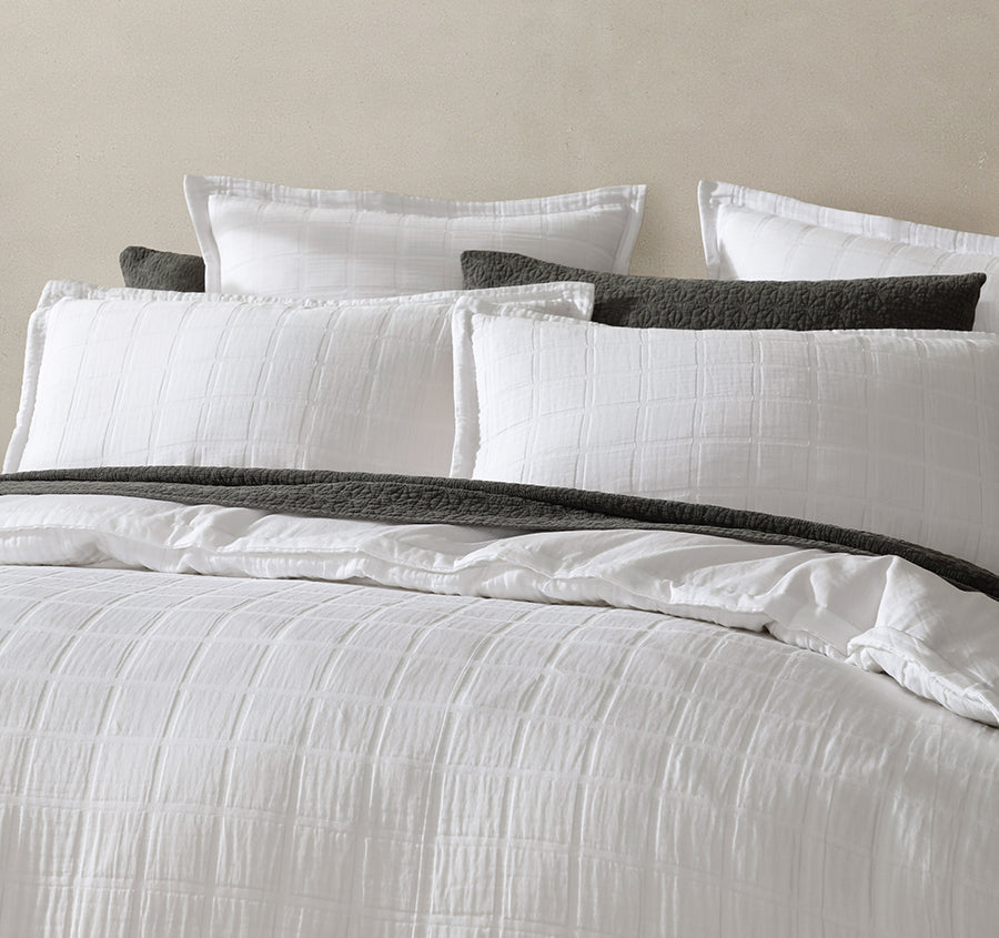 Sierra Quilt Cover Set Range White