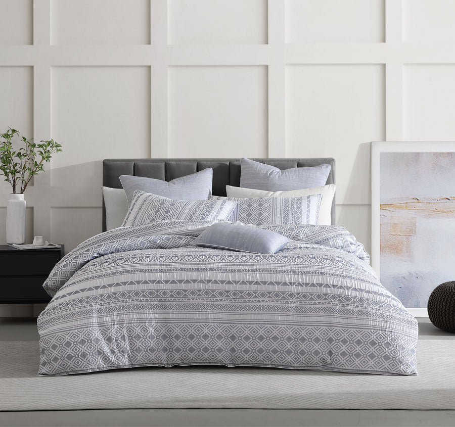 Thiago Quilt Cover Set Range Slate