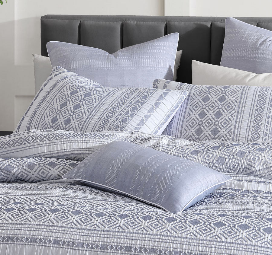 Thiago Quilt Cover Set Range Slate