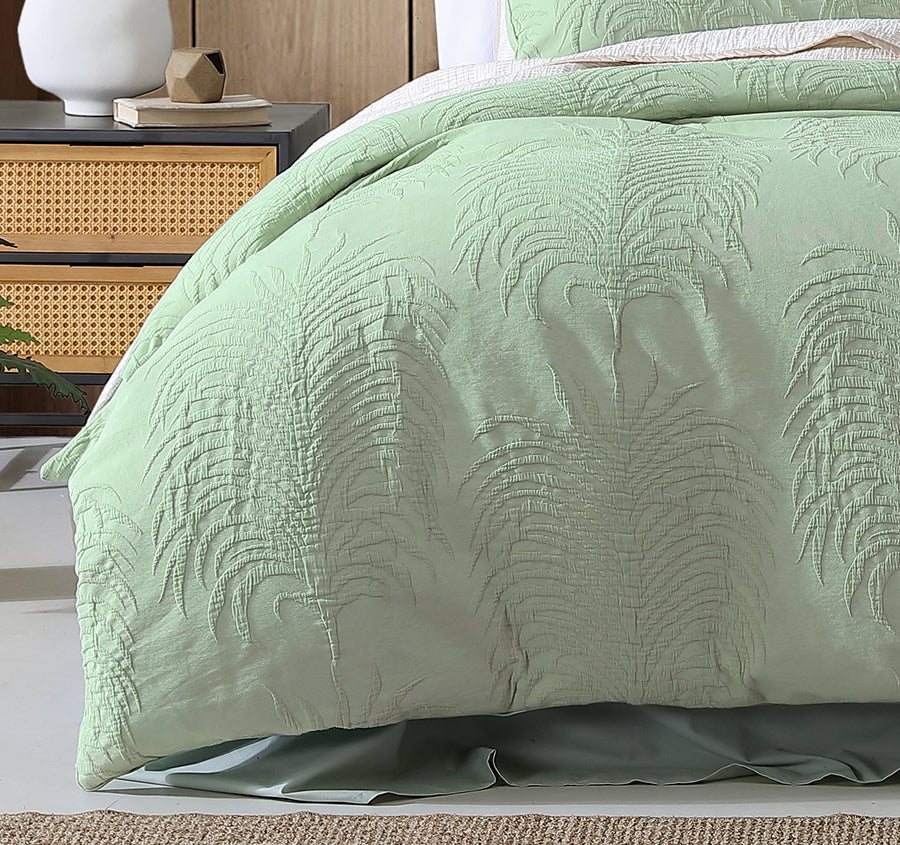 Tropicana Quilt Cover Set Range Sage