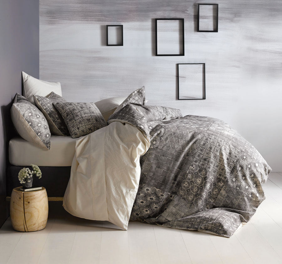Marla Quilt Cover Set Range Charcoal Manchester Warehouse