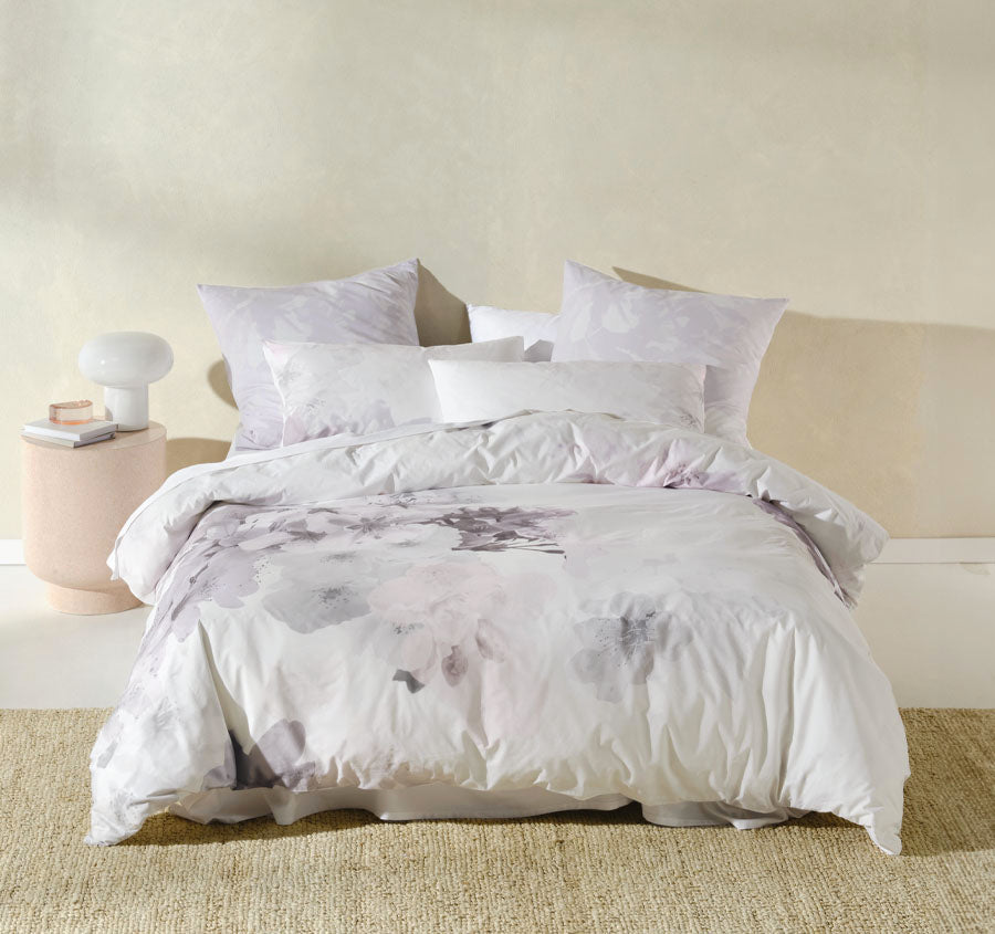 Reiko Quilt Cover Set Range White