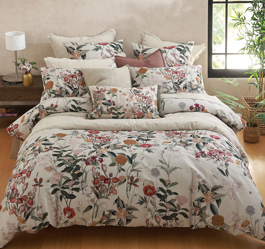 Calloway Quilt Cover Set Range Ivory