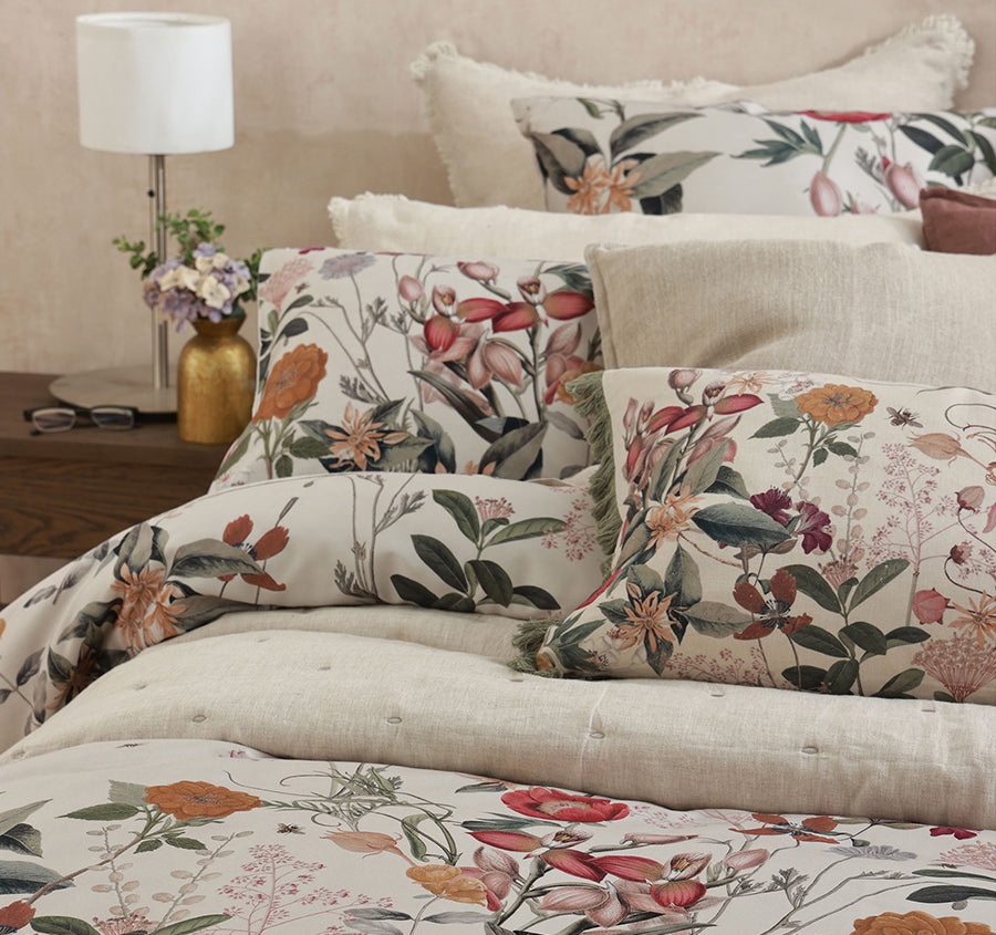Calloway Quilt Cover Set Range Ivory