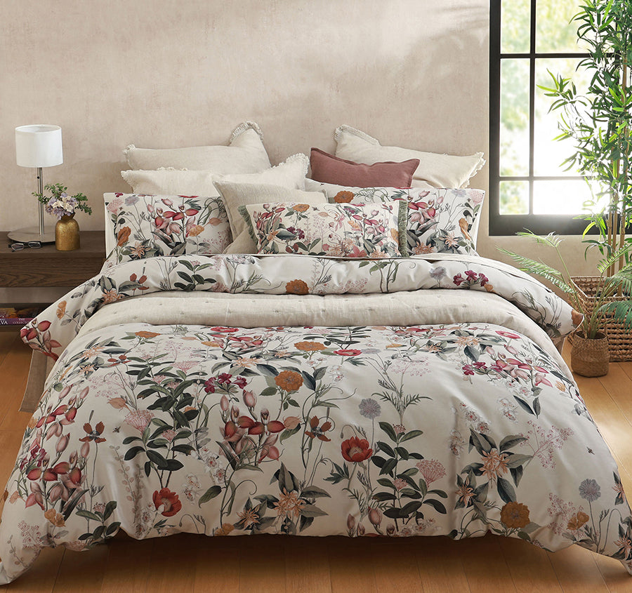 Calloway Quilt Cover Set Range Ivory