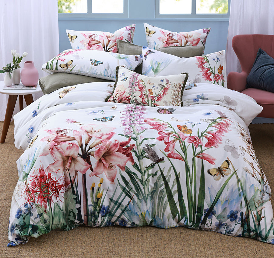 Fleur Quilt Cover Set Range Cream