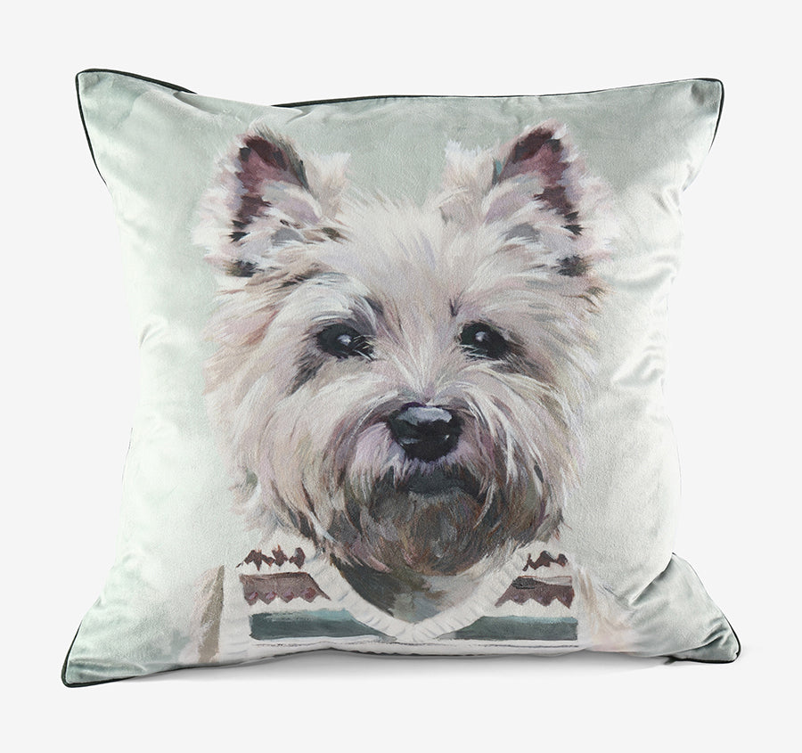 Pawtrait 50x50cm Filled Cushion Westie In A Vestie