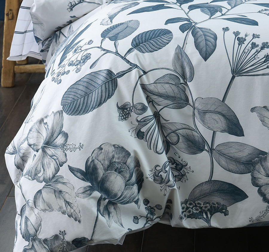 Pure Botanical Quilt Cover Set Range Bluestone