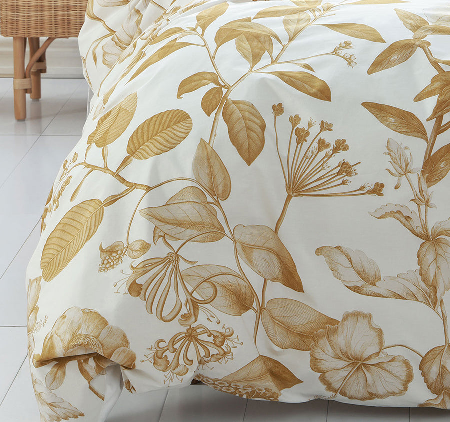 Pure Botanical Quilt Cover Set Range Ochre