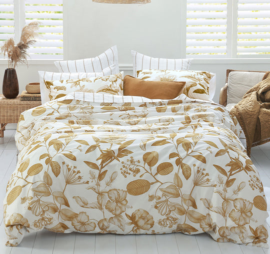 Pure Botanical Quilt Cover Set Range Ochre