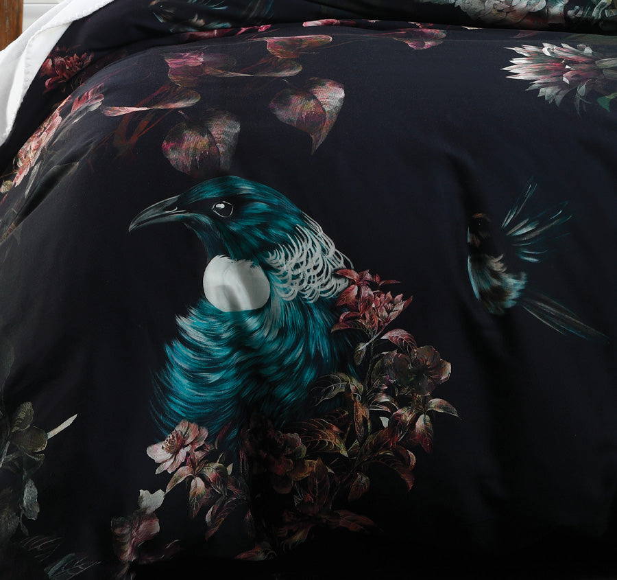 Tui Blossom Quilt Cover Set Range Black
