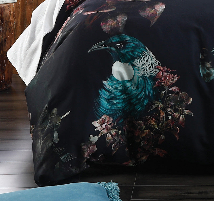 Tui Blossom Quilt Cover Set Range Black