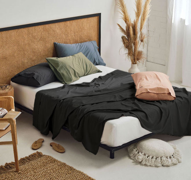 Nara 400THC Bamboo Cotton Mega Sheet Set Range Charcoal