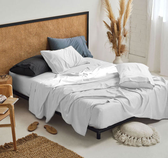 Nara 400THC Bamboo Cotton Mega Sheet Set Range White